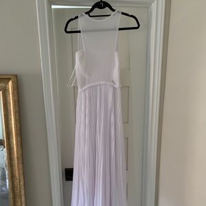 Long white Grecian style dress.